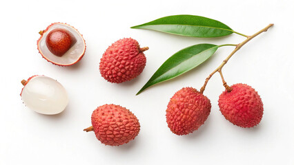 Lychee images with white background