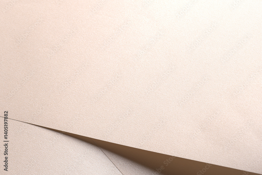 Aufkleber background with satin paper texture. glossy surface with pearlescent shimmer, folded overlap in pale