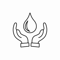 hands saving water icon vector sign