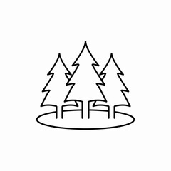 winter pine forest icon vector sign