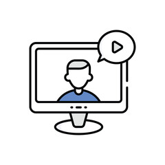 Video Chat Vector icon