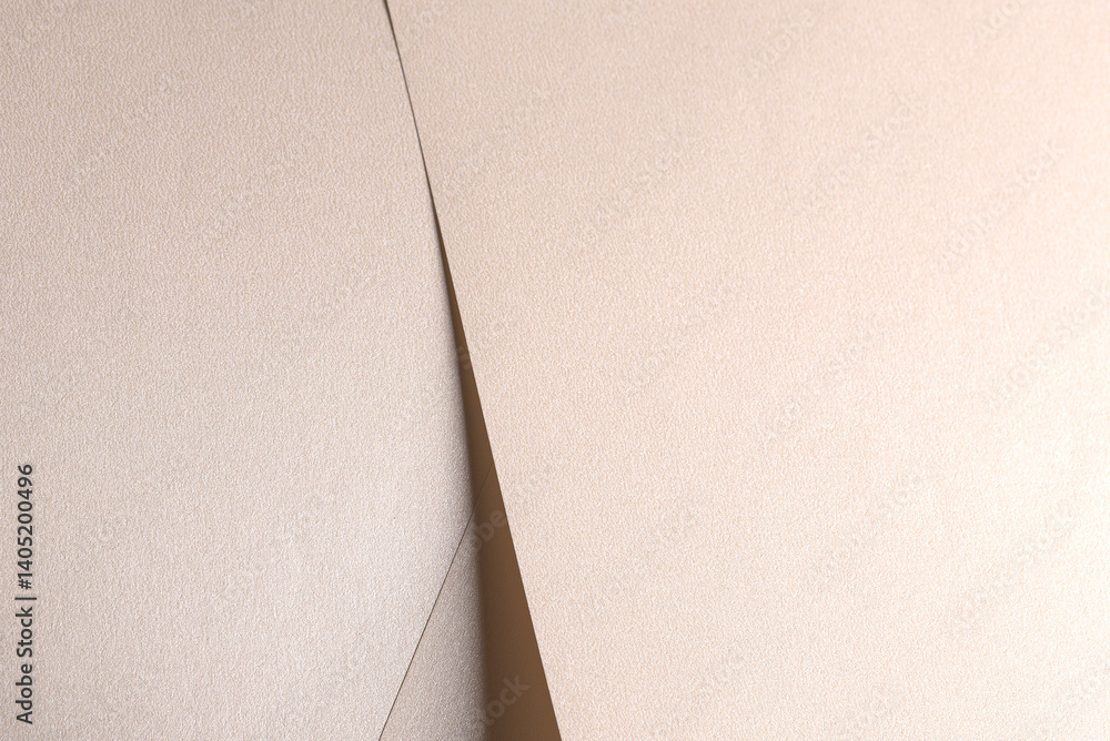 Fototapete champagne beige paper background with a satin, pearlescent texture and softly folded, overlapping tr