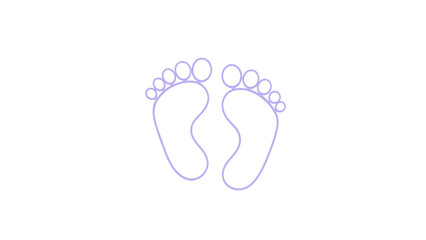 cute baby footprint icon, pastel blue color, flat 2D design centered on a clean white background, simple and minimal for baby shower design PNG

