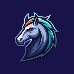 Fototapeta premium Horse Heads Vector Silhouette Illustration