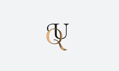 QU, UQ, U, Q Abstract Letters Logo Monogram	
