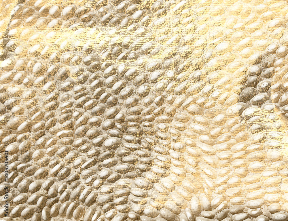 Poster golden metallic texture with embossed, shimmering pattern. luxurious, opulent surface, rich in detai