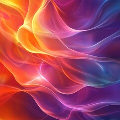 Fototapeta premium Abstract Colorful Waves Vibrant Swirls of Orange, Purple, and Blue