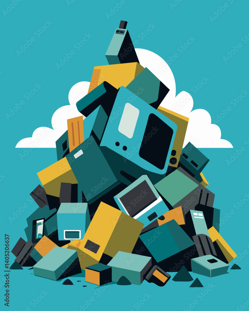 Poster the ewaste pile stands as a somber reminder of the consequences of our actions as we continue to con