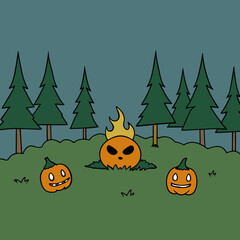 halloween background with pumpkin