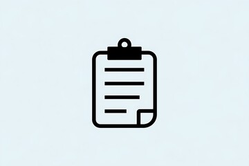 Simple Black and White Clipboard Icon Illustration
