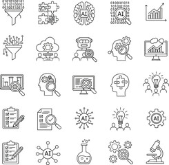 Adobe Illustrator  Business performance review and analysis icons set for data analytics and growth strategy planning


