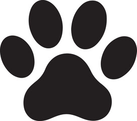 Dog or cat paw print flat icon for animal apps and websites 