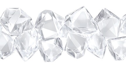 Crystal-clear ice cubes create a frosty border.