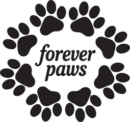 Fototapeta premium Dog or cat paw print flat icon for animal apps and websites 