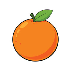 Orange Vector Illustration – Fresh Citrus Fruit with Vibrant Color for Healthy and Natural Food Designs

