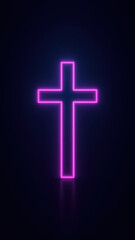 Obraz premium A glowing cross on a dark background.