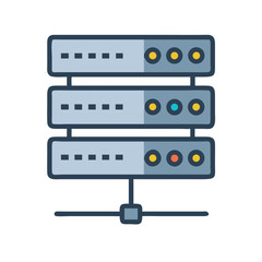 Fototapeta premium Server Rack Representing Network Data Hosting Icon Design