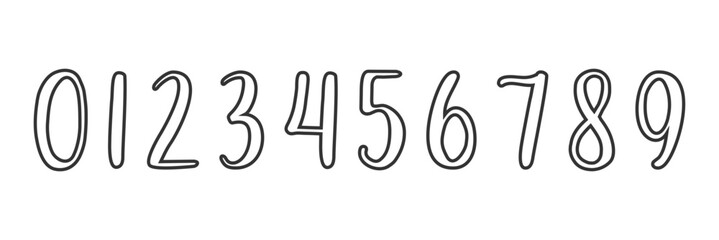 Numbers icon set 0-9