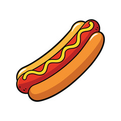 Hotdog Vector Illustration for Fast Food and Menu Design