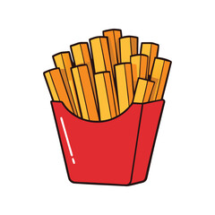 Crispy Golden French Fries Vector Illustration