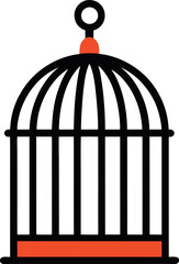 vector illustration of a cage