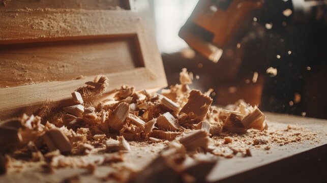 Carpenter building wooden furniture. Featuring woodworking and craftsmanship