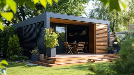 Carpenter building wooden shed. Featuring carpentry work and shed construction