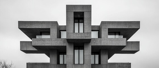 A modern building with a unique design.