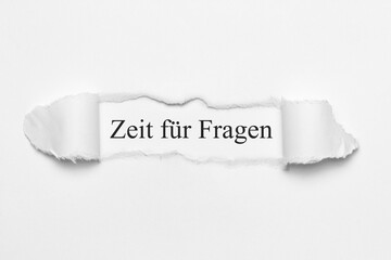 Zeit für Fragen	
