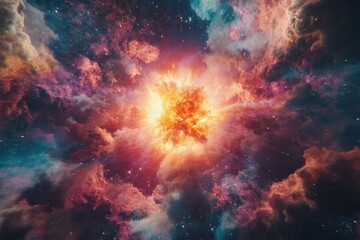 A vibrant explosion of color in the cosmos.