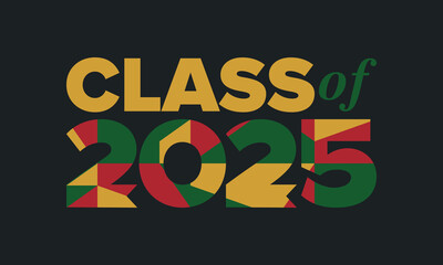 Fototapeta premium Class of 2025. Graduation congratulations. Senior. College and university students. Education concept. Poster, card, banner and background. Vector illustration