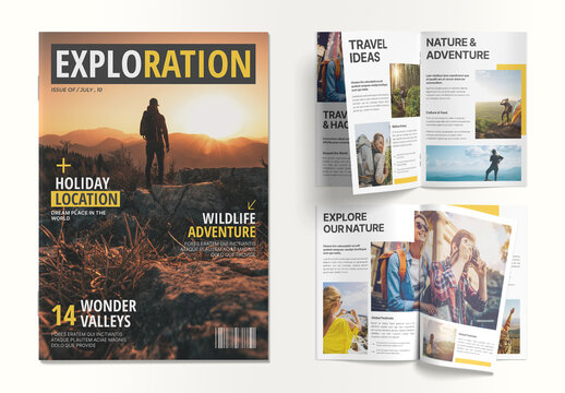 Travel Adventure Magazine Book with Stunning Layout