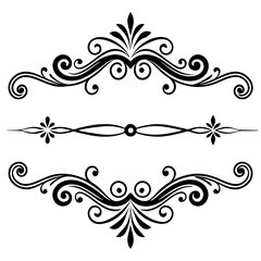 Vintage Decorative Dividers and Ornate Swirls | Elegant Line Art, Calligraphic Borders, Victorian Flourishes, Hand-Drawn Ornaments & Retro Page Decorations