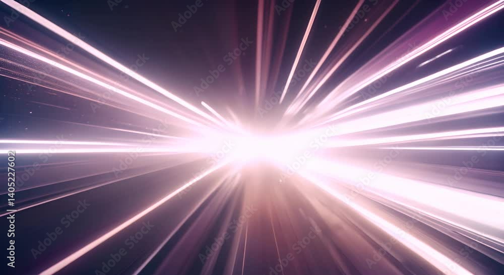Poster a dynamic shot of bright white streaks resembling stars or particles zooming through space creating 