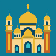 Beautiful mosque Vector illustration 