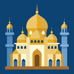 Beautiful mosque Vector illustration 
