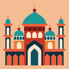 Beautiful mosque Vector illustration 