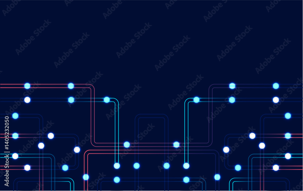 Poster circuit connect lines and dots. network technology and connection concept. decentralized network nod
