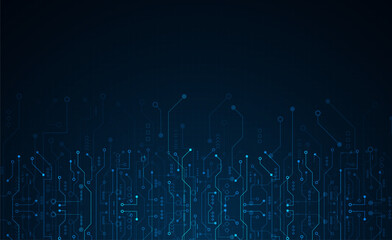 Circuit connect lines. Network technology and Connection concept. Decentralized network nodes connections