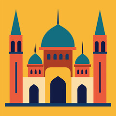 Beautiful mosque Vector illustration 