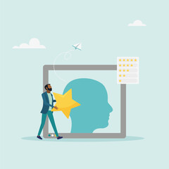 Employee performance evaluation, rating assessment. Vector illustration.	