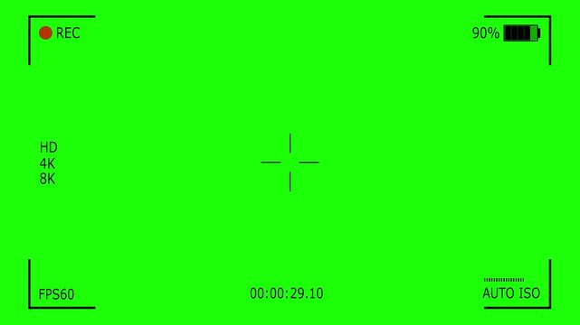 Digital Camera and Mobile Phone Recording Screen Overlay Animation Background Stock Video, Camera Viewfinder Screen Overlay for a minute, Video Cassette recorder Play, Overlay Screen mode footage