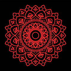 Red and white floral mandala ornament design