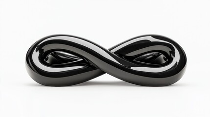 Fototapeta premium A shiny black infinity symbol.