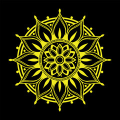 Abstract floral mandala vector pattern sun ornament design