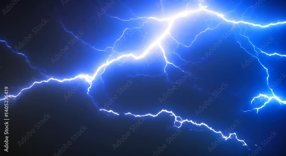 Poster lightning effect electricity 3d effect blue light force effect blue lightning flash thunderbolt isol