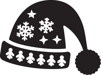 Silhouette of Christmas Santa hat vector 