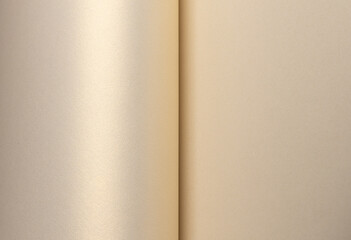 Paper background with satin texture. Smooth surface in pale gold, cream, and beige gradient, glossy...