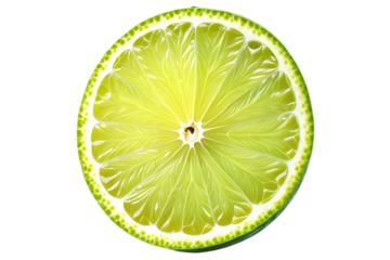 Sliced Lime Fruit Close-Up on a Light Green Background, Fresh Citrus Fruit Still Life Image (112 characters)