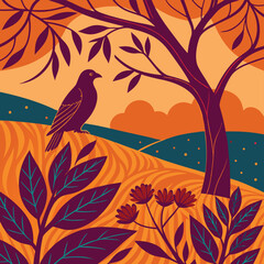 Naklejka premium This artistic pattern reflects the beauty and complexity of the environment, carefully crafted for seamless tiling.